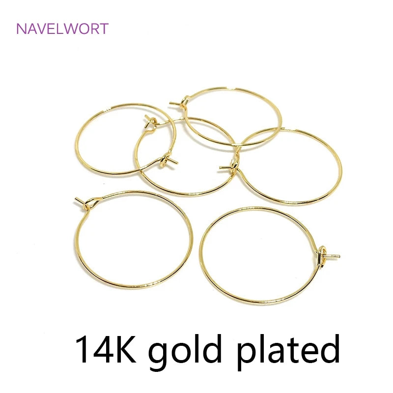 14K Gold/Rhodium Plated Circle Hoop Earrings for Women