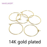 14K Gold/Rhodium Plated Circle Hoop Earrings for Women