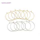 14K Gold/Rhodium Plated Circle Hoop Earrings for Women