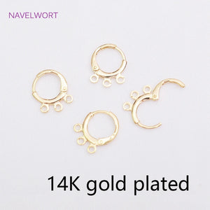 14K Gold/Rhodium Plated Hoop Earring Clasps - DIY Jewelry Accessories