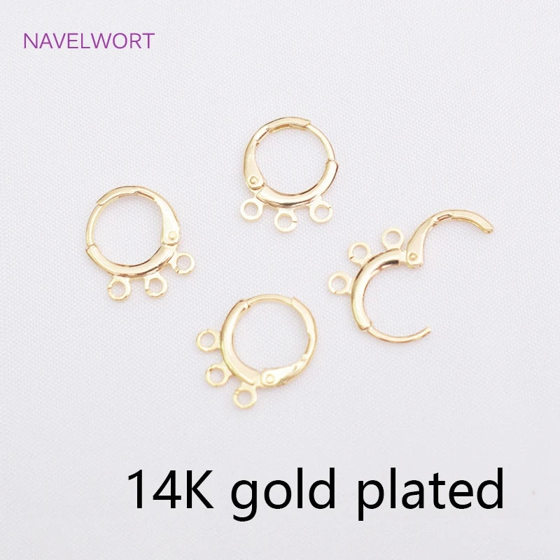 14K Gold/Rhodium Plated Hoop Earring Clasps - DIY Jewelry Accessories