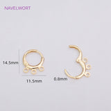 14K Gold/Rhodium Plated Hoop Earring Clasps - DIY Jewelry Accessories