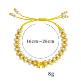 14K Pearl Bracelet Women Romantic Bowknot Sandblasted Hand Chain