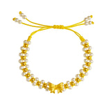 14K Pearl Bracelet Women Romantic Bowknot Sandblasted Hand Chain