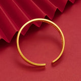 14K Romantic Feather Opening Bracelet for Women, Sandblasted Hand Chain
