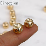 14K Square Matte Beaded Copper Plated DIY Hand Necklace Bracelet
