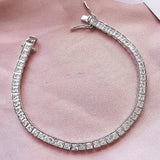14K Princess Cut Lab Diamond Bangle Bracelet Wedding Jewelry Gift