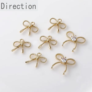 14K Wrapped Small Bow Pendant DIY Accessories