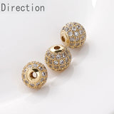 14K Gold-clad Zircon Straight-hole Beads