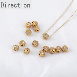 14K Gold-clad Zircon Straight-hole Beads