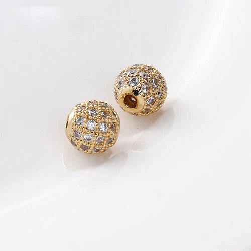 14K Gold-clad Zircon Straight-hole Beads