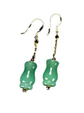 14K Gold-clad A Jade Pendant Earrings, Hypoallergenic
