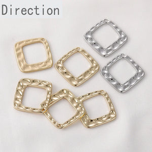 14K Gold-coated Square Hollow Pendant Earrings Accessory