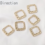 14K Gold-coated Square Hollow Pendant Earrings Accessory