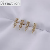 14K Gold Belt Ring Peach Heart Love Micro-Inlaid Zircon Earrings Jewelry