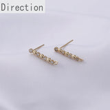 14K Gold Belt Ring Peach Heart Love Micro-Inlaid Zircon Earrings Jewelry