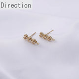 14K Gold Belt Ring Peach Heart Love Micro-Inlaid Zircon Earrings Jewelry