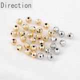 14K Gold-covered Frosted Round Beads for DIY Jewelry Making
