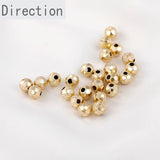 14K Gold-covered Frosted Round Beads for DIY Jewelry Making