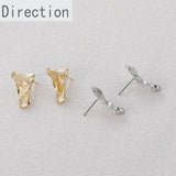 14K Gold-covered Unique Bumps Folds Earrings