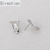 14K Gold-covered Unique Bumps Folds Earrings