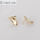 14K Gold-covered Unique Bumps Folds Earrings