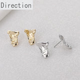 14K Gold-covered Unique Bumps Folds Earrings