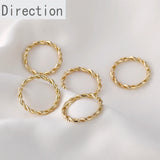 14K Gold Twisted Twist Open Link Ring Jewelry Accessories