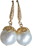 14K Filled Baroque Pearl Retro Earrings