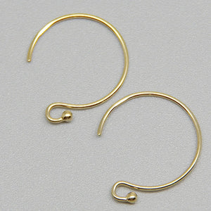 14K Filled Round Ball Bead Earring Hooks 925 Silver Circle Jewelry Making