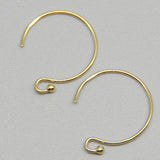 14K Filled Round Ball Bead Earring Hooks 925 Silver Circle Jewelry Making