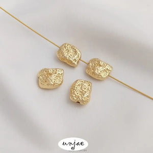 14K Gold Irregular Stone Spacer Beads DIY Bracelet Necklace