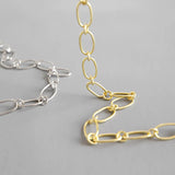 925 Sterling Silver O Link Chain Choker Necklace 14K Plated Jewelry X4