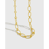 925 Sterling Silver O Link Chain Choker Necklace 14K Plated Jewelry X4