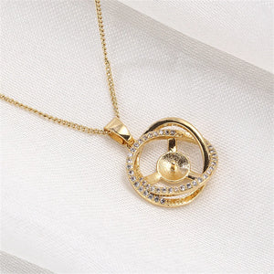 14K Gold-plated Bird Nest Zircon Pendant DIY Accessory for Women