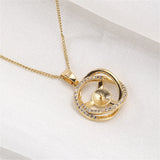 14K Gold-plated Bird Nest Zircon Pendant DIY Accessory for Women