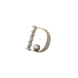 14K Plated Korea Pearl Zircon Letter D Brooch Women's Work Accessories