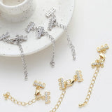 14K Gold-plated Necklace Chain with Zircon Charms for Jewelry Making
