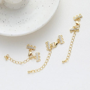 14K Gold-plated Necklace Chain with Zircon Charms for Jewelry Making