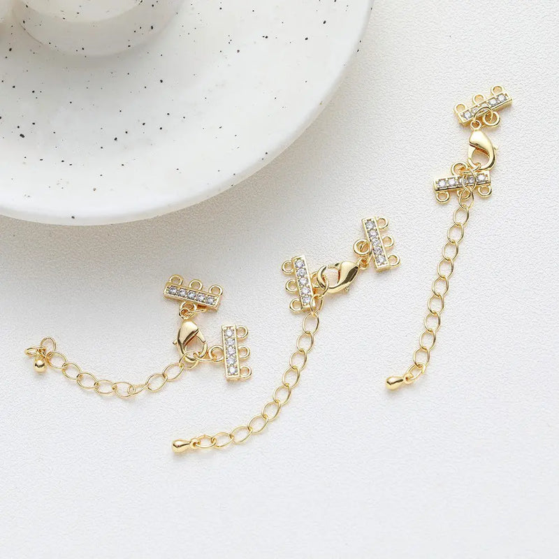 14K Gold-plated Necklace Chain with Zircon Charms for Jewelry Making