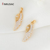 14K Plated CZ Angel Wings Pendant Charms DIY Jewelry Making