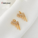 14K Plated CZ Angel Wings Pendant Charms DIY Jewelry Making