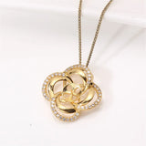 14K Gold-plated Pendant with Flower Pearl Design Necklace