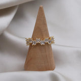 14K Plating Korea Jewelry Zircon Ring Women's Party Adjustable