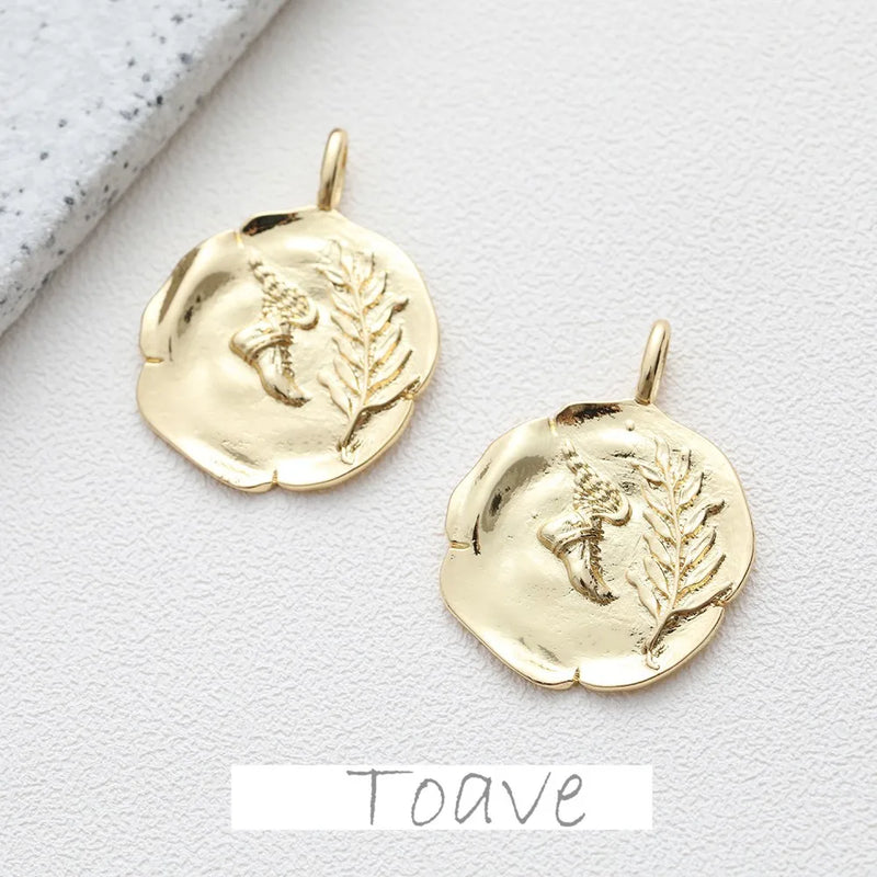 14K Leaf Pendant Jewelry Making Supplies