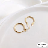 14K Light Preserving Earrings 18K Thick Circle Earrings