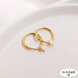 14K Light Preserving Earrings 18K Thick Circle Earrings