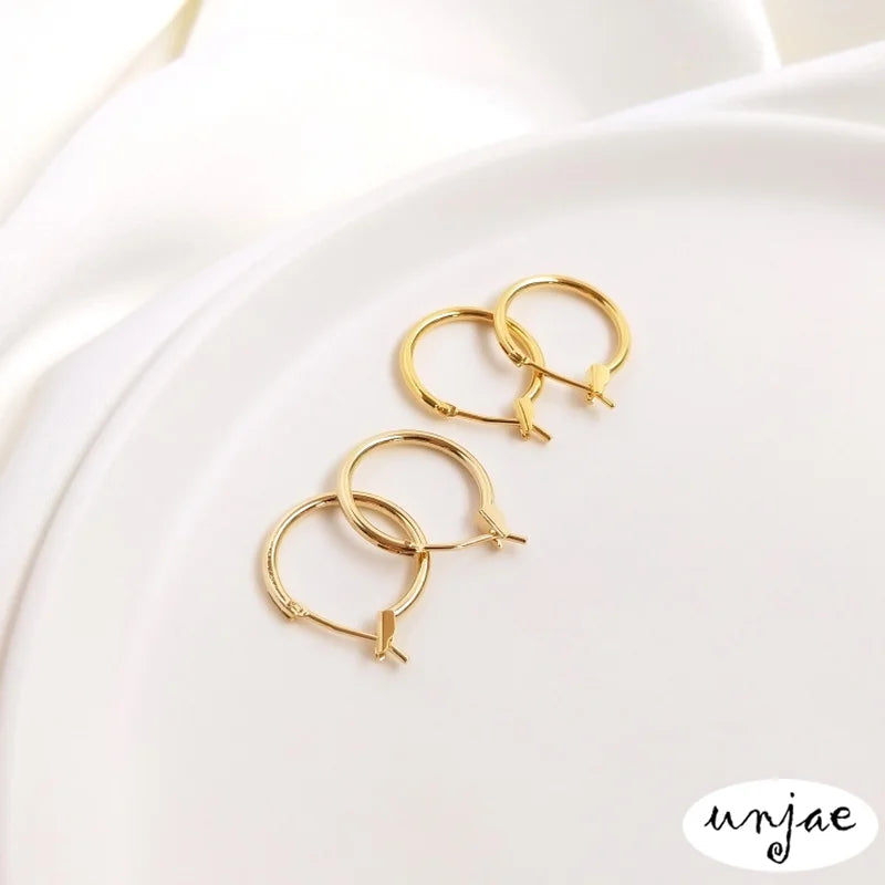 14K Light Preserving Earrings 18K Thick Circle Earrings