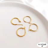 14K Light Preserving Earrings 18K Thick Circle Earrings