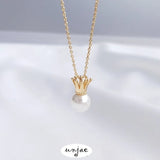 14K Crown Half Hole Bead Holder Pendant - DIY Jewelry Accessory